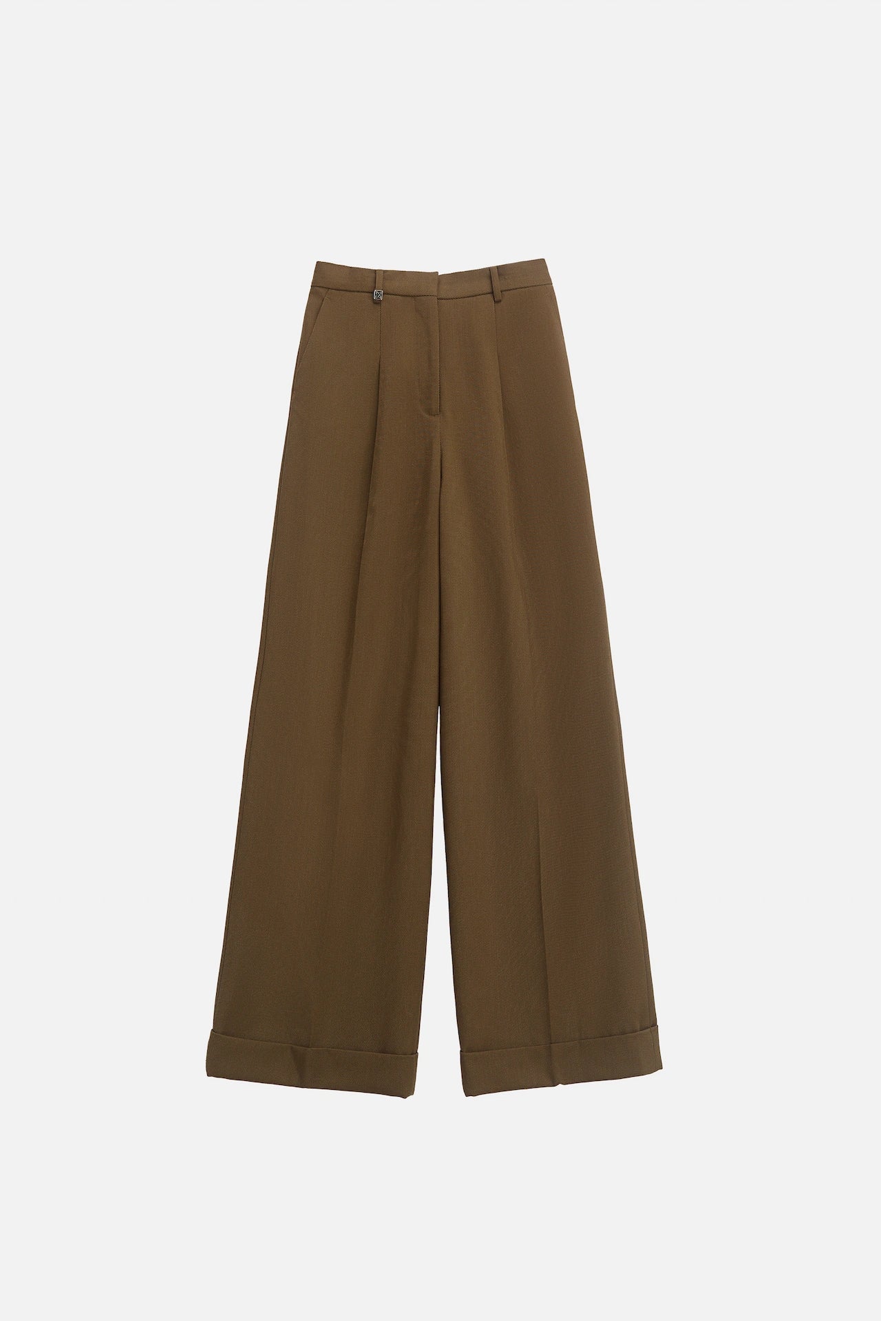 WOOL PLEATED TROUSERS