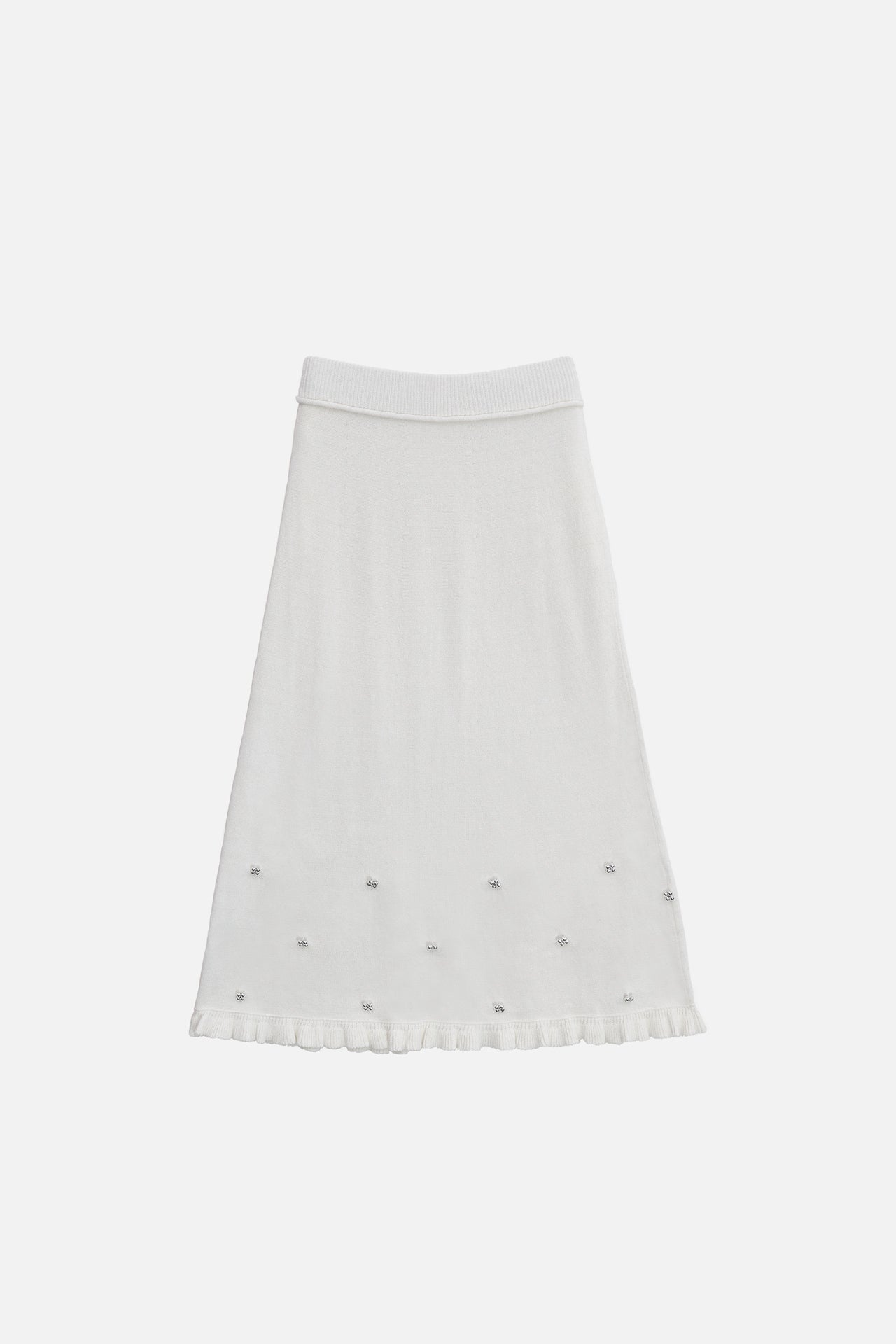KNIT SKIRT WITH BEADED EMBELLISHMENTS