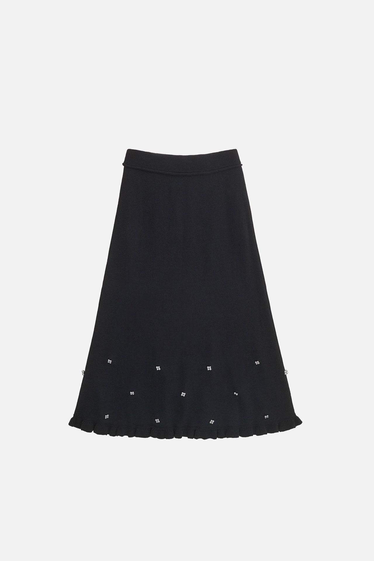 KNIT SKIRT WITH BEADED EMBELLISHMENTS