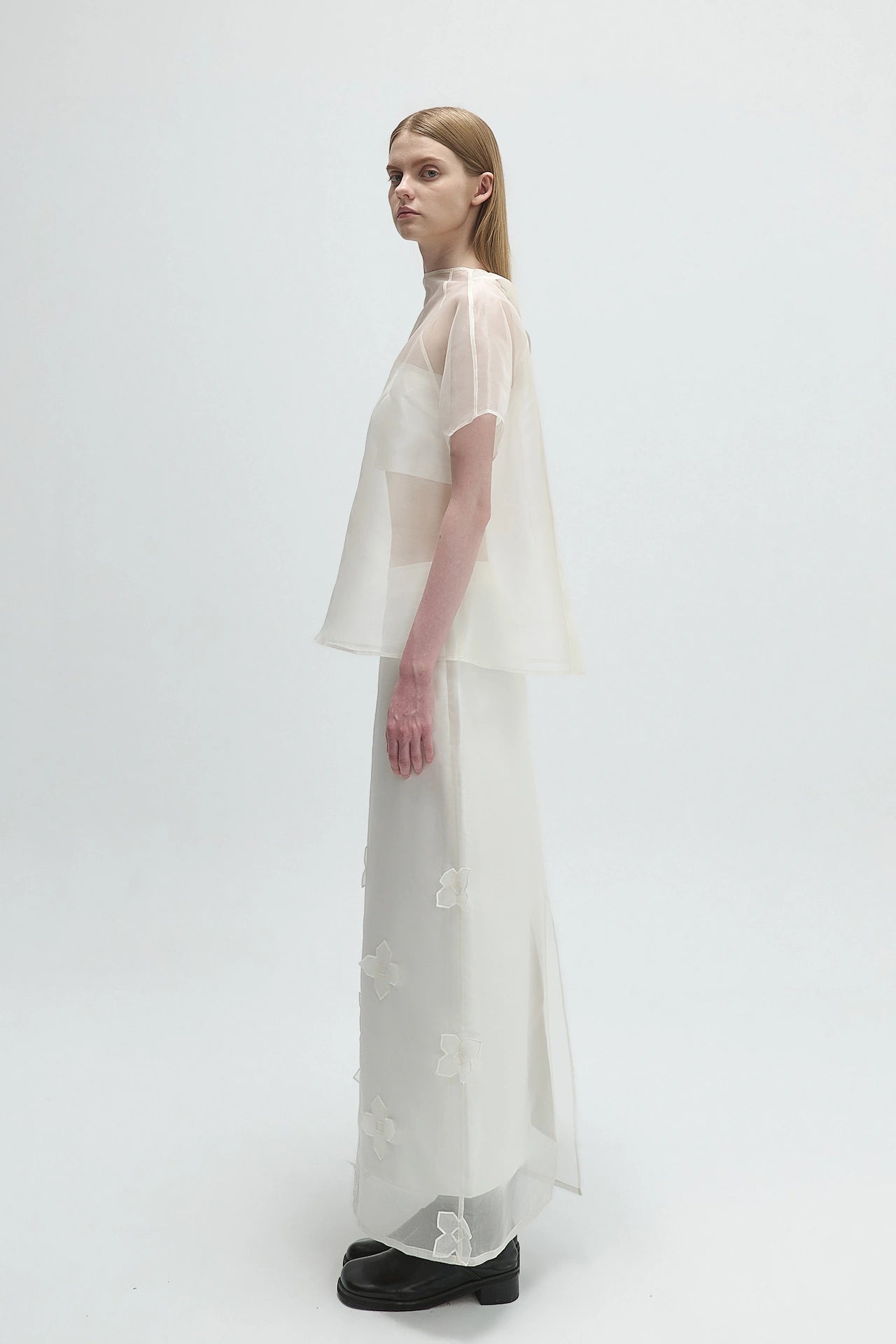 EMBROIDERED SILK SKIRT
