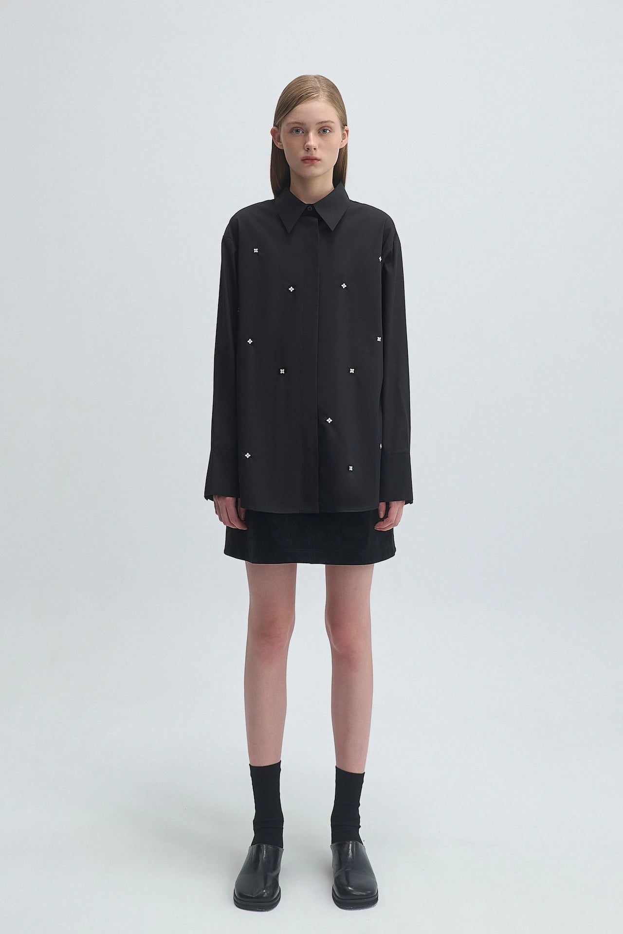 天絲棉刺繡襯衫