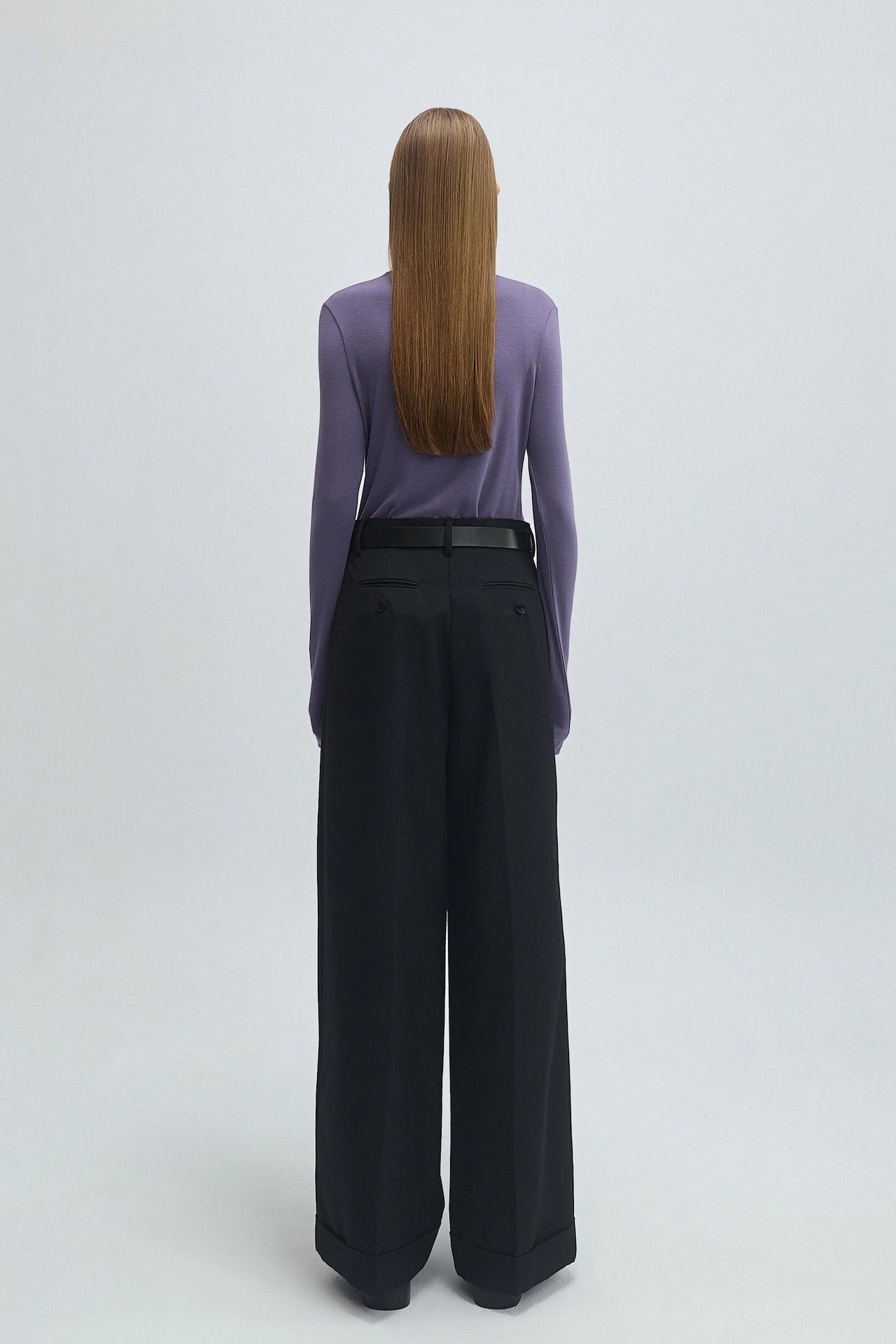 WOOL PLEATED TROUSERS