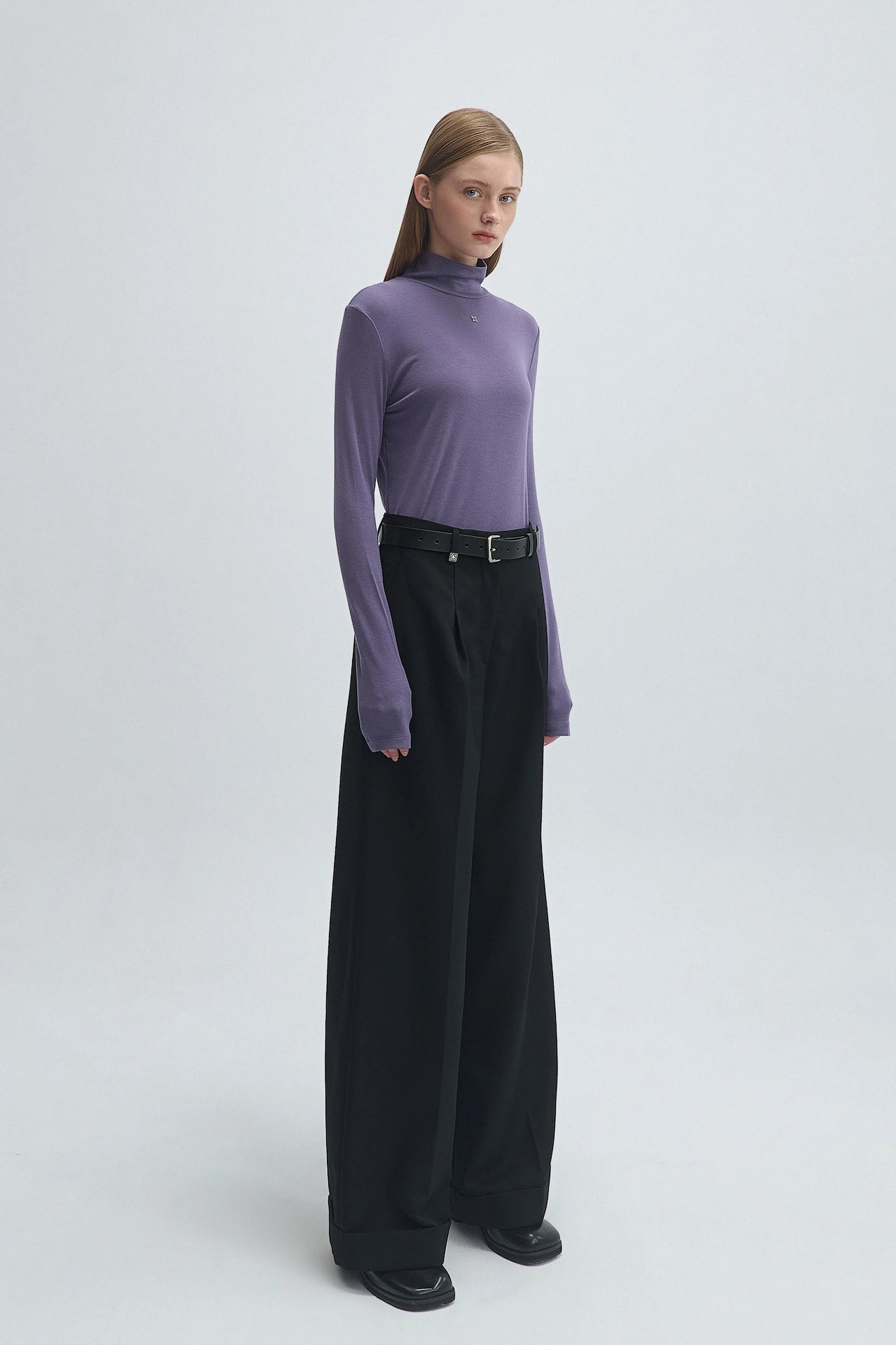 WOOL PLEATED TROUSERS