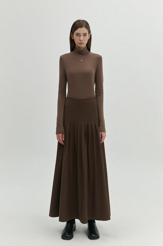 WOOL PLEATED SKIRT