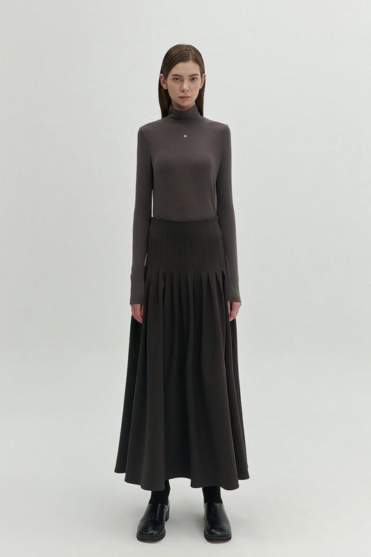 WOOL PLEATED SKIRT
