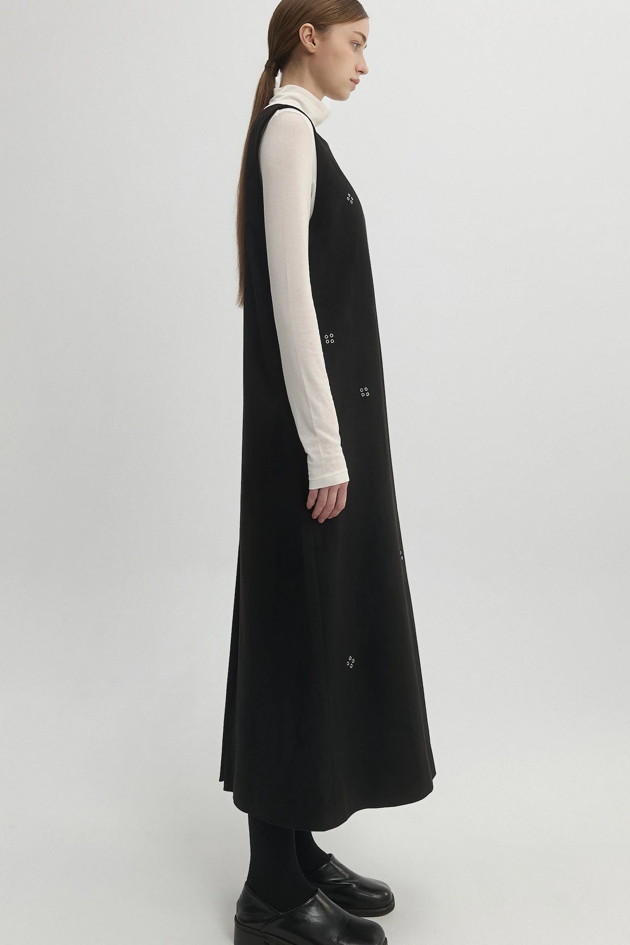 EYELET DETAIL DRESS