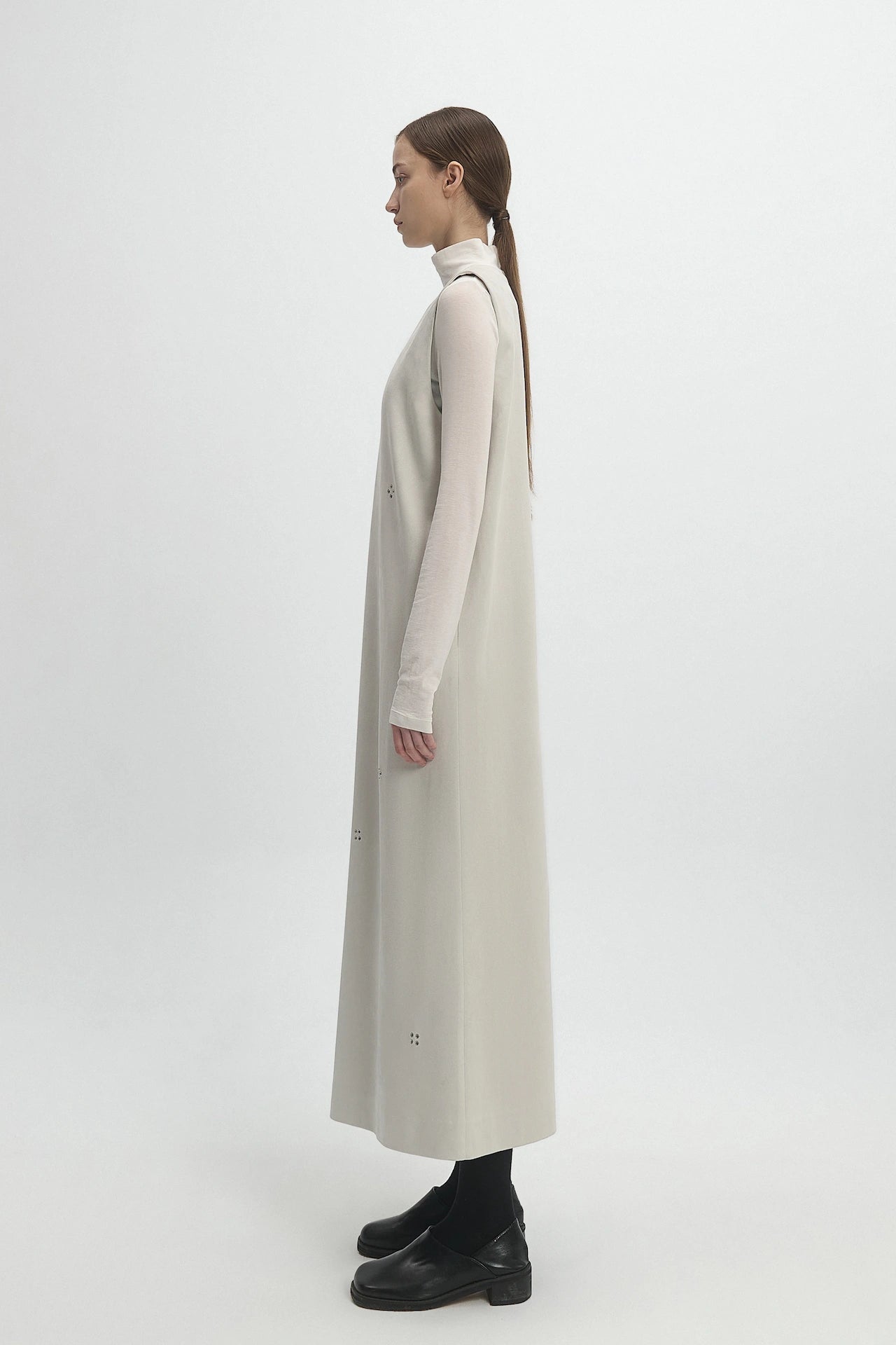 EYELET DETAIL DRESS