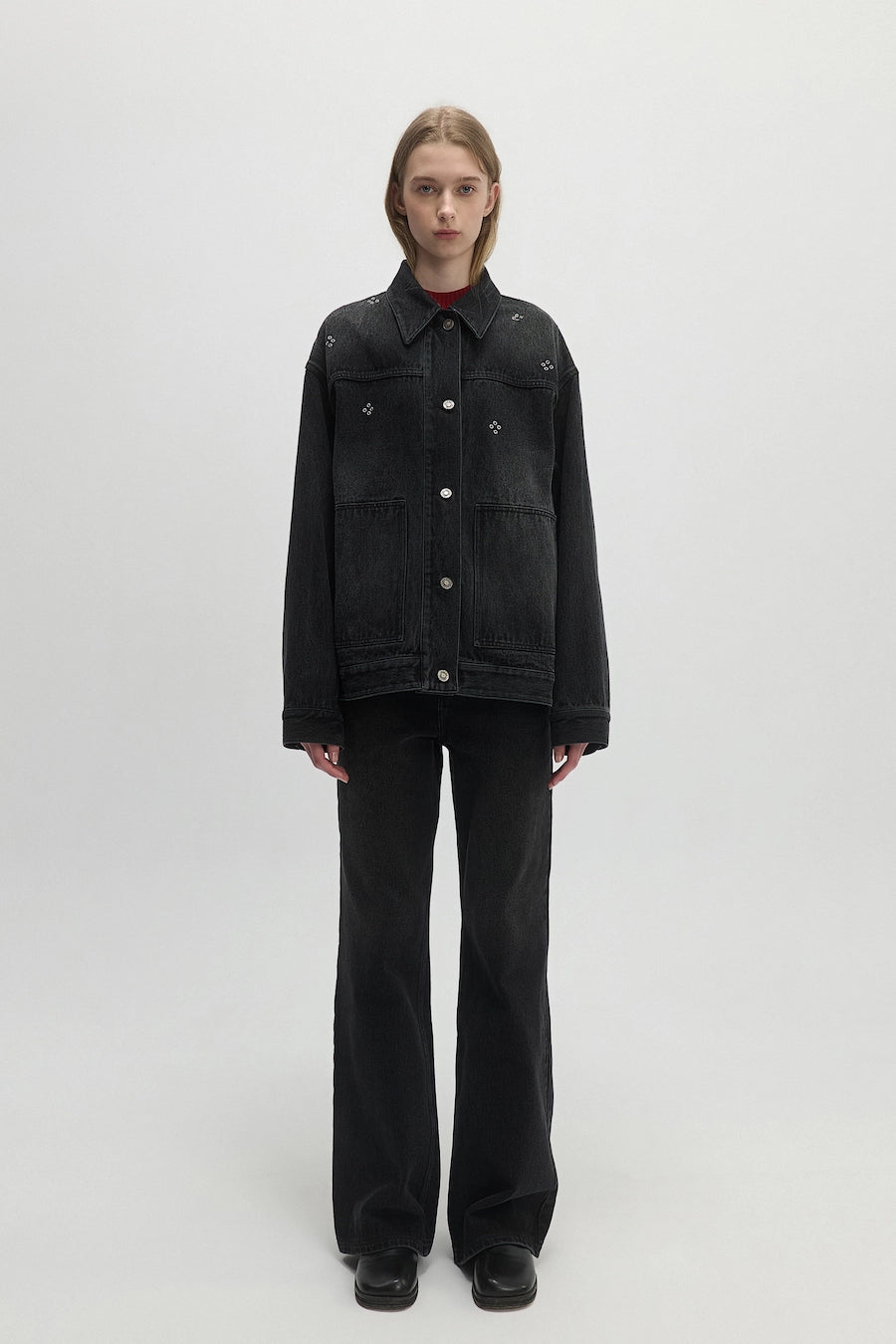 EYELET DENIM JACKET