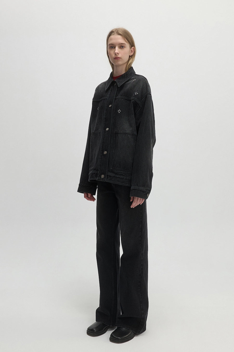 EYELET DENIM JACKET