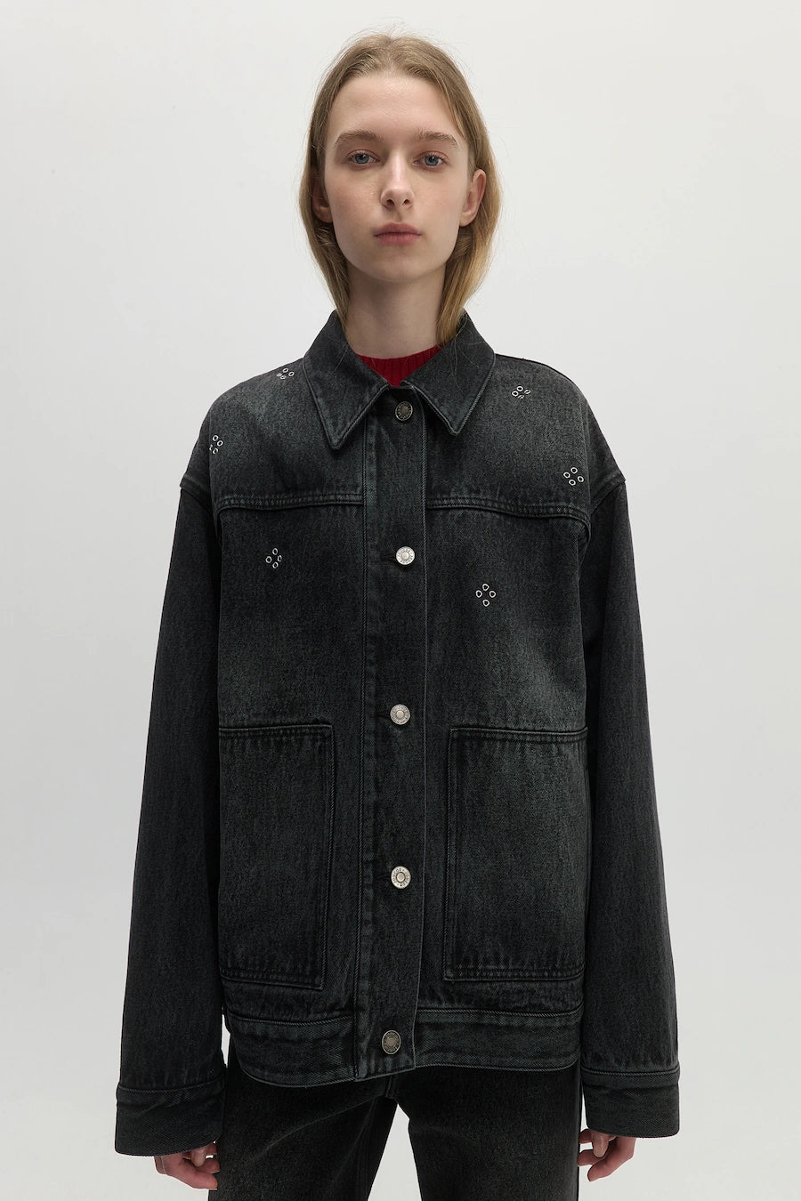 EYELET DENIM JACKET