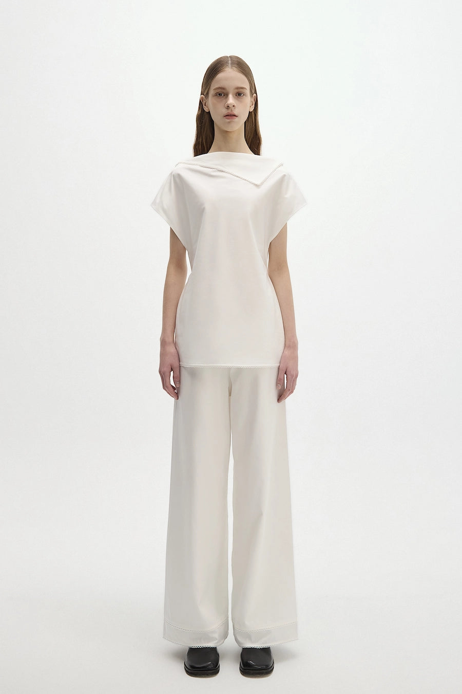 LACE TRIM TROUSERS
