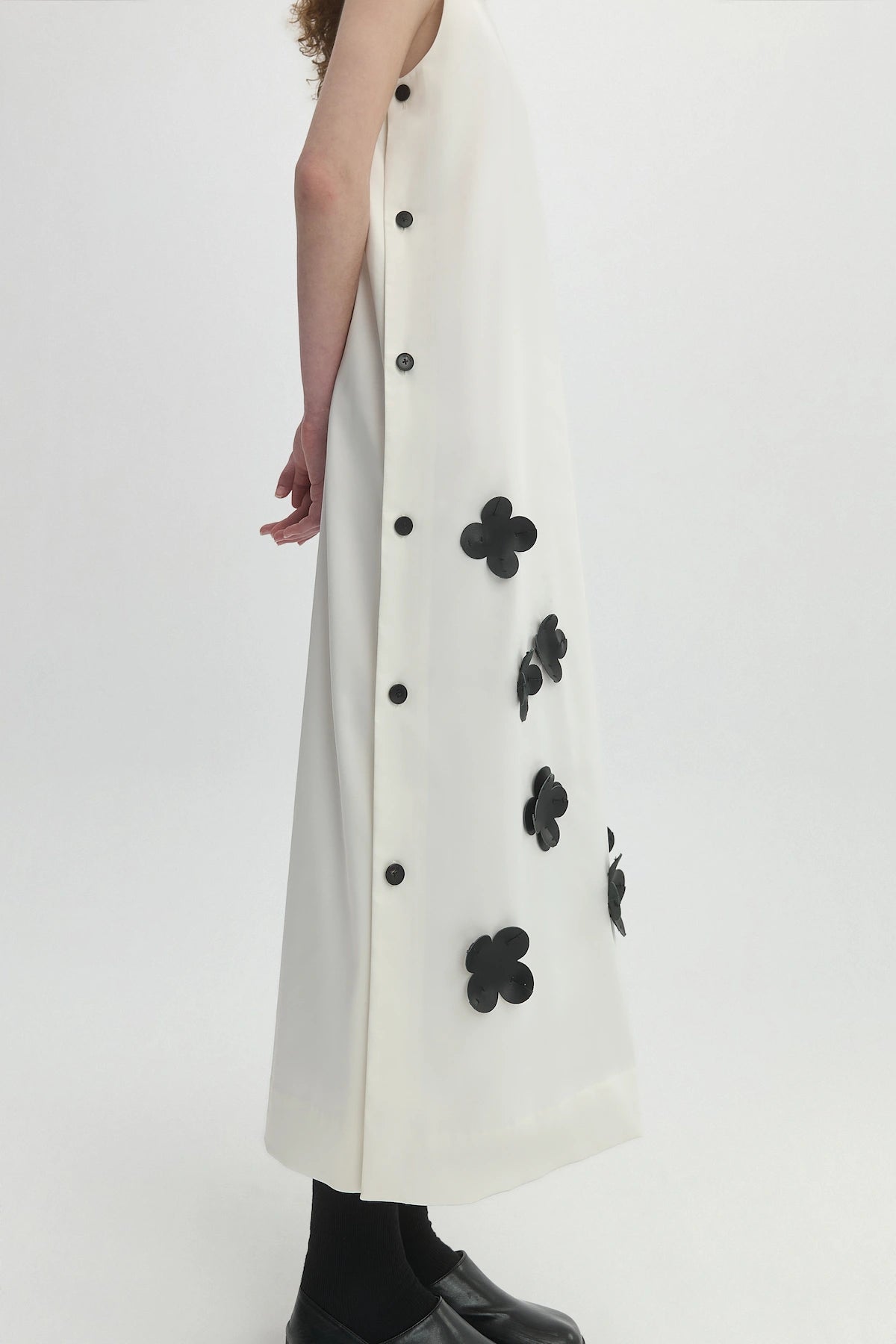 LEATHER FLOWER MAXI DRESS