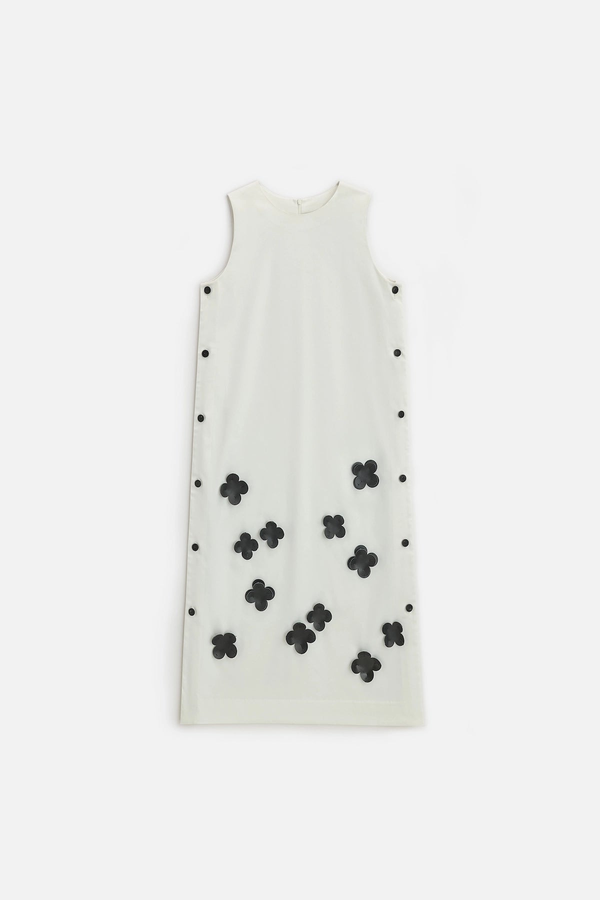 LEATHER FLOWER MAXI DRESS